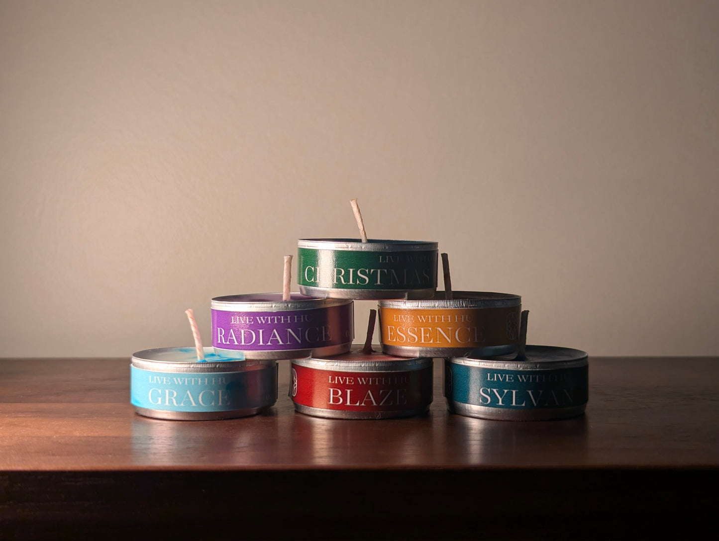 Set of 6 tealight candles in assorted signature scents