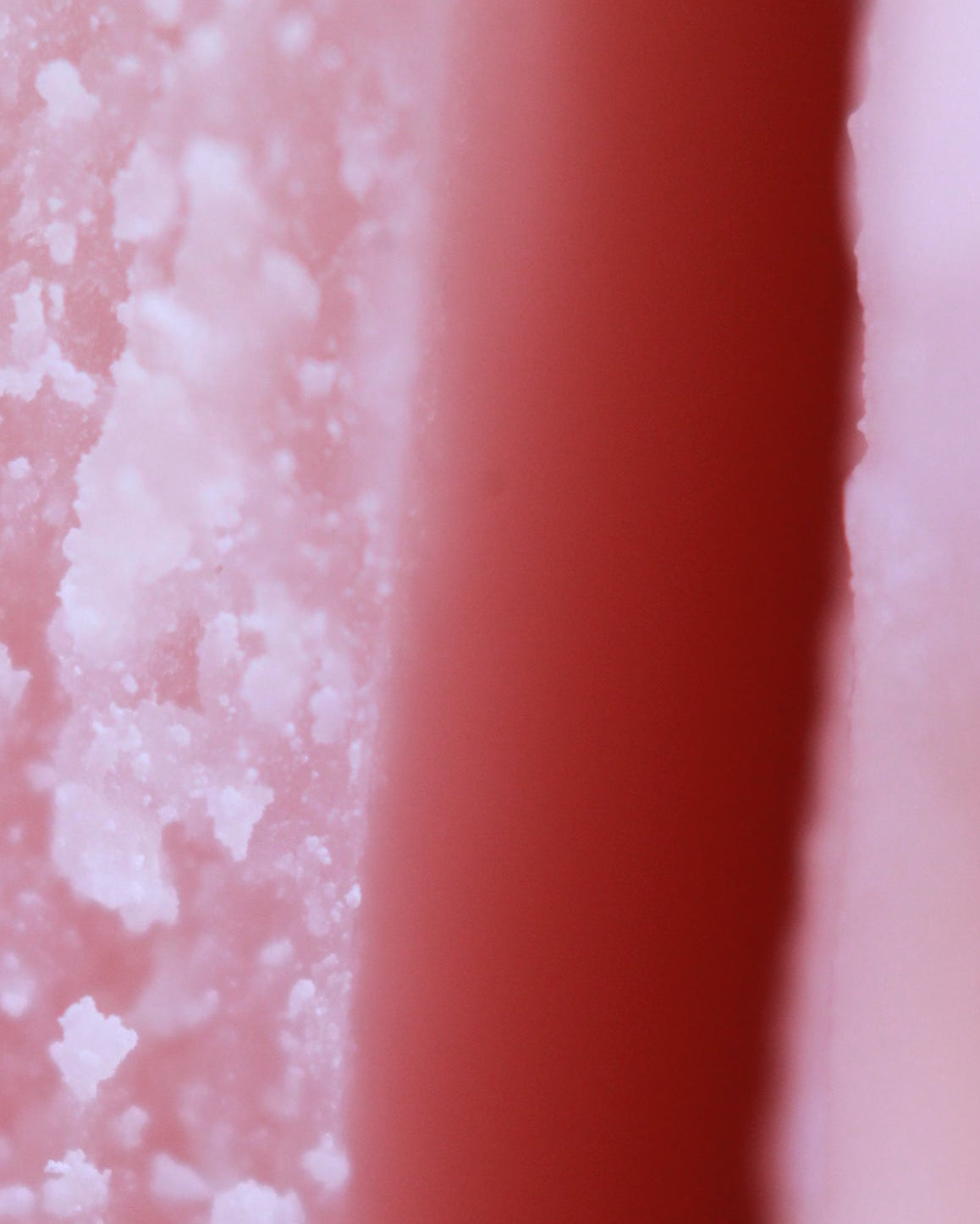 Blaze candle wax micro shot. Demonstrating the delicate texture of this luxury natural soy wax blend.