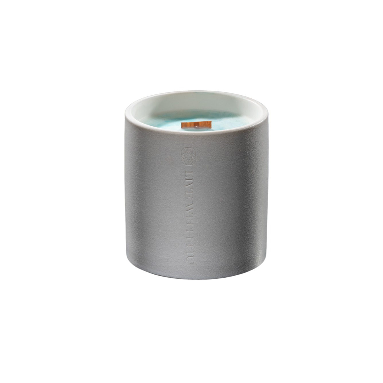 An elegant Grace candle with a white luxury ceramic jar.